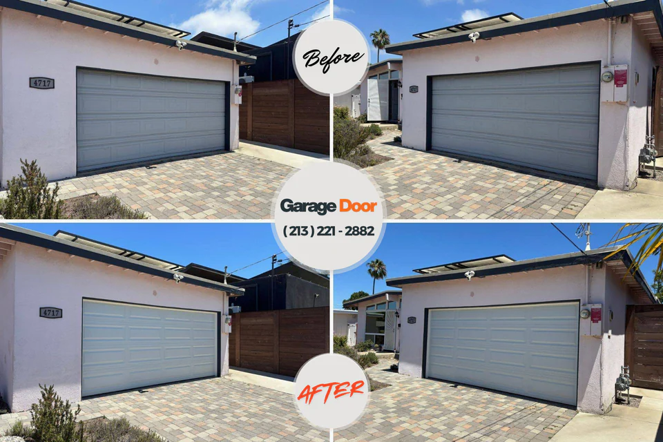 Before and after: garage door repair Cornish, ME